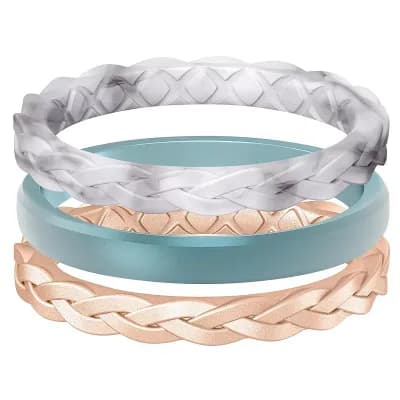 Silicone Stackable Wedding Bands Set