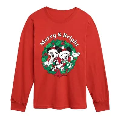 Boys 8-20 Disney's Mickey & Friends "Merry & Bright" Long Sleeve Graphic Tee