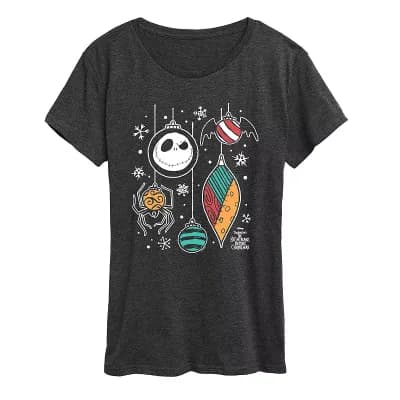 Women's Disney's The Nightmare Before Christmas Ornaments Graphic Tee