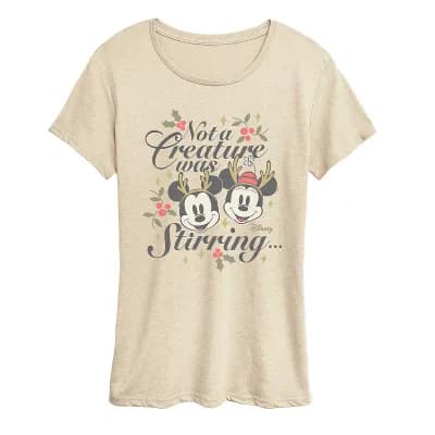Women's Disney Mickey & Minnie Mouse “Not a Creature Was Stirring” Christmas Graphic Tee
