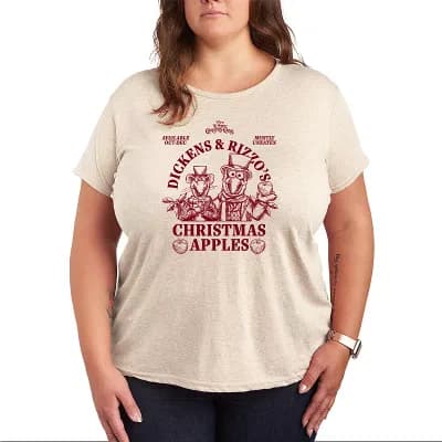 Plus Size Disney's The Muppet Christmas Carol Dickens & Rizzo's Christmas Apples Graphic Tee