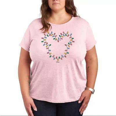Plus Size Disney's Mickey Mouse Christmas Lights Graphic Tee