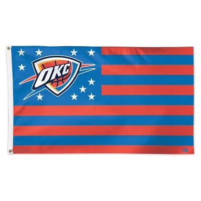 WinCraft Oklahoma City Thunder 3' x 5' Single-Sided Deluxe Patriotic Stars & Stripes Flag