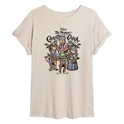 Juniors' Disney The Muppet Christmas Carol Oversized Tee