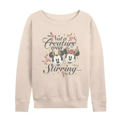 Women's Disney's Mickey & Minnie Mouse French Terry Long Sleeve Tee