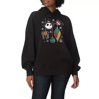 Women's Disney's The Nightmare Before Christmas Oversized Fleece Hoodie Sweatshirt