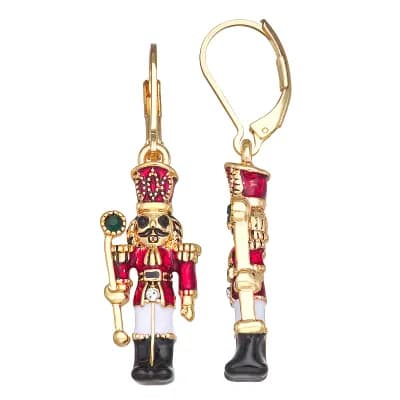 Napier Gold-Tone Nutcracker Drop Earrings