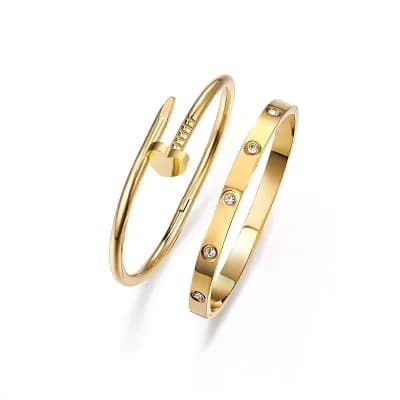 Nail Bangle Bracelet Set