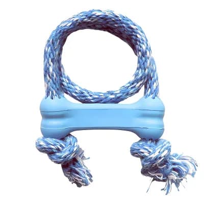 Rubber Bone Rope Dog Toy
