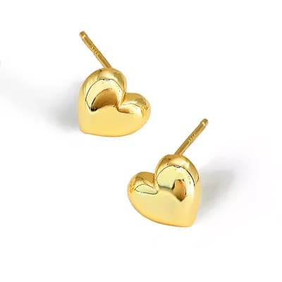 PUFFY HEART STUD EARRINGS