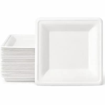 8" Square Biodegradable Plate 50 Pack