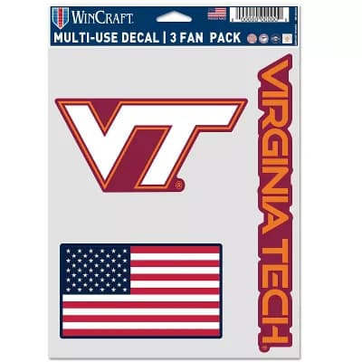 WinCraft Virginia Tech Hokies Three-Piece Stars & Stripes Fan Decal Set