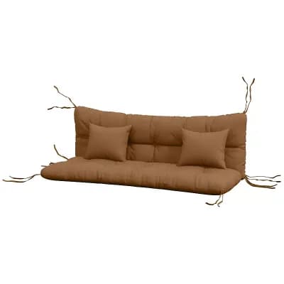 4 pc Outdoor Bench Cushion Set Seat, Back, and Pillows for Patio or Swing