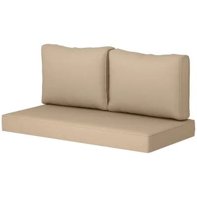Outdoor Bench Cushion Set with Seat Cushion and 2 Back Cushions Washable Covers