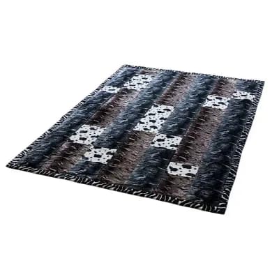 Patchwork Throw Blanket with Mixed Animal Designs and Weighted Fill for Home