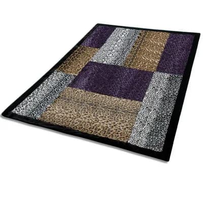 Animal Inspired Patchwork Throw Blanket Faux Fur Fleece Couch Bed Blanket