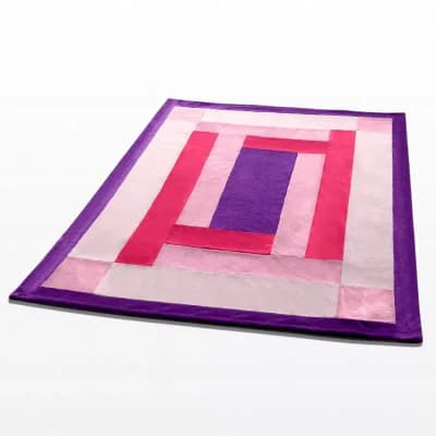 Soft Coral Fleece Plaid Throw Blanket Patchwork Design for Living Room Couch Bed Lounge Chair