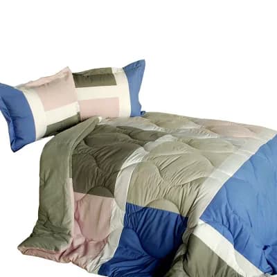 Patchwork Comforter Set Reversible Quilted Bedding with Shams
