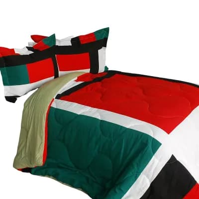 Patchwork Comforter Set, Reversible Quilted Microfiber Bedding