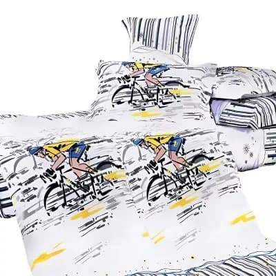 4 pc Cotton Bedding Set with Duvet Cover, Fitted Sheet and Pillowcases