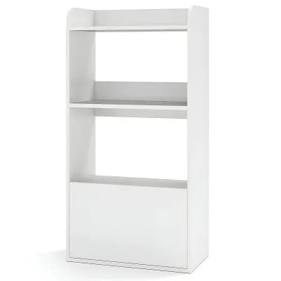 Small 3 Shelf Bookcase with Drawer, Vertical Storage Organizer for Living Room, Study or Entryway