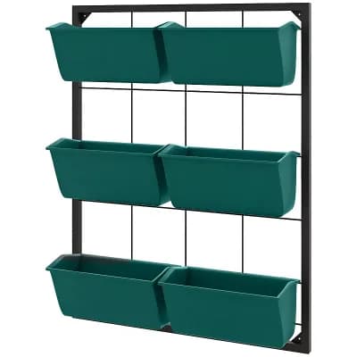Vertical Wall Planter with 6 Plant Pots, 3 tier Indoor Outdoor Herb Garden