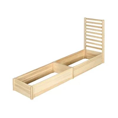 Wood Garden Planter with Lattice Trellis, Raised Garden Bed with Planter Boxes for Vegetables