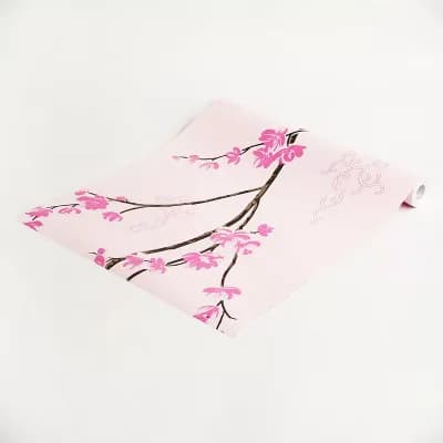 Pink Magnolia Peel and Stick Wallpaper Roll Self Adhesive Vinyl Wall Covering for Home Decor