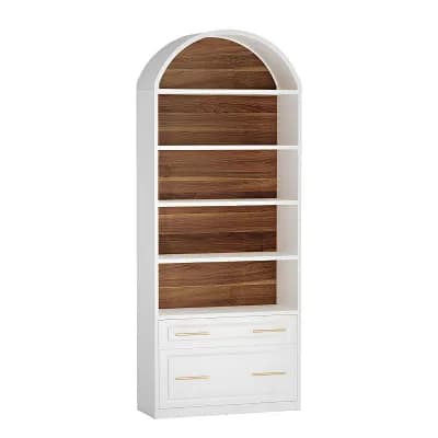 5 tier Open Shelf Bookcase with Drawer Storage and File Organizer for Office and Living Room