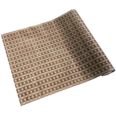 Coffee Grid Peel and Stick Wallpaper Roll Self Adhesive Geometric Wall Covering