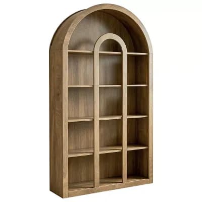 5 tier Arched Bookshelf Freestanding Open Shelving Unit for Books and Décor