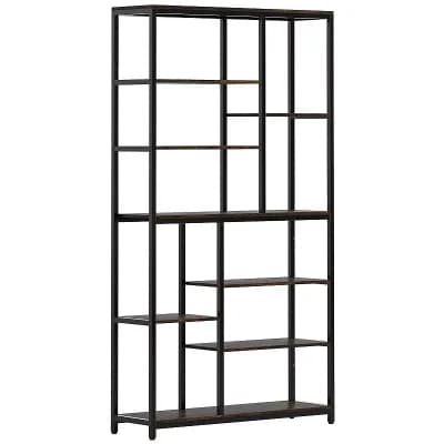 8 tier tall storage bookcase with open shelf design for reading corners and workspace organization
