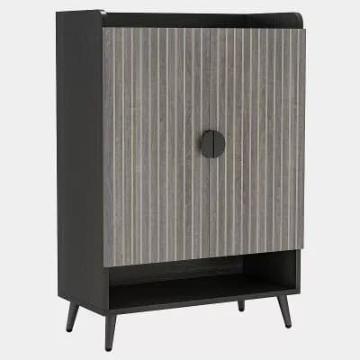 7 tier Shoe Cabinet Storage Organizer with Adjustable Shelves and Swing Doors for Entryway