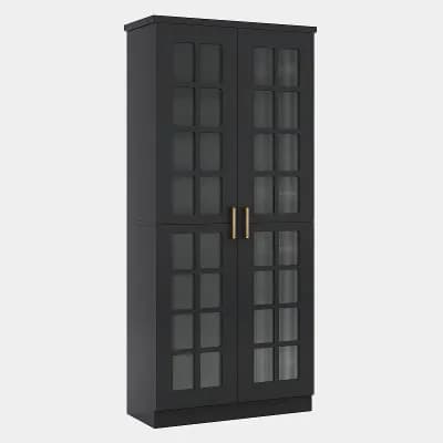 8 tier Tall Shoe Storage Cabinet with Doors for Neatly Arranged Multi Pair Footwear Storage