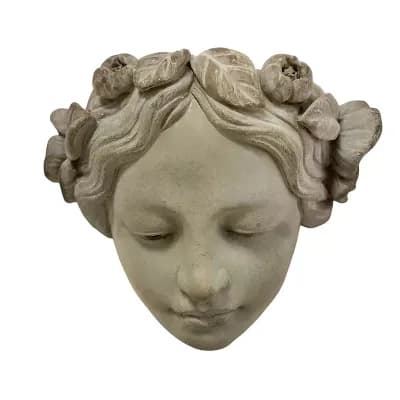 Girl Face Wall Style Cement Planter Pot for Indoor Wall and Shelf Decor Accent