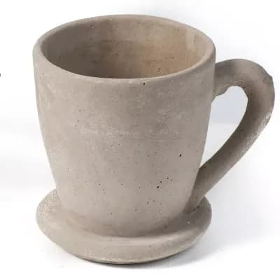Mug Shape Cement Planter Pot Set for Shelf Desk Succulent and Faux Plant Decor