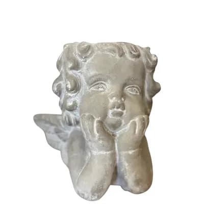 Little Angel Cement Planter Pot for Shelf Tabletop Decorative Plant Accent