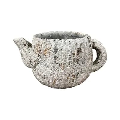 Teapot Shape Concrete Planter Pot for Shelf Countertop Plant and Flower Display