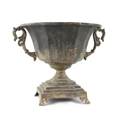 Iron Floor Urn Vase Entryway Porch Home Decor Statement Accent Piece