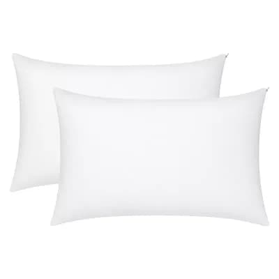 19x29 inch Pillow Protectors with Zipper 2 Pcs, Breathable Cotton Throw Pillow Covers for Home Hotel