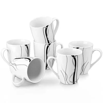 Floral Ceramic Coffee Cup Set