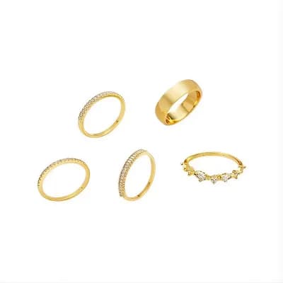 Chunky Gold Stackable Rings Set