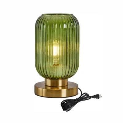 Dimmable Ribbed Glass Table Lamp