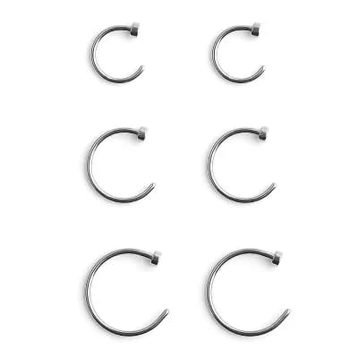 6 pc Stainless Steel Nose Ring Set