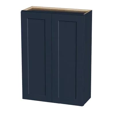 Navy Blue Shaker 30" Solid Wood Wall Cabinet