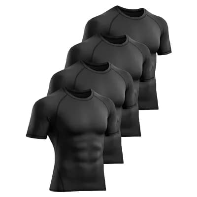 4 Pack Men's Cool Dry Workout Shirts Short Sleeve