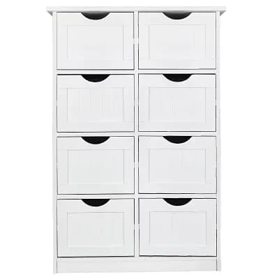 Bathroom Storage Cabinet with Shelving, Space Saving Floor Organizer - White