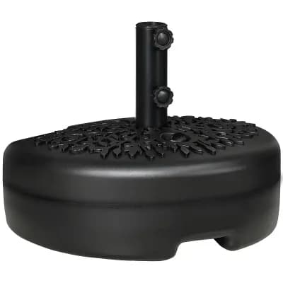 Outdoor Umbrella Stand with HDPE and Steel for Patios, Decks, or Balconies - Black