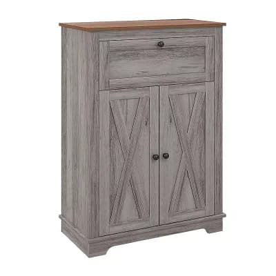 Narrow Storage Cabinet with Drawer & Adjustable Shelf, Slim Floor Cabinet