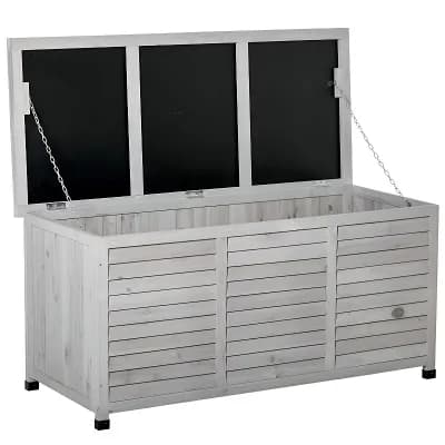 Garden Storage Bench with Lift-Top Seat, Wooden Patio Bench for Tools and Outdoor Supplies